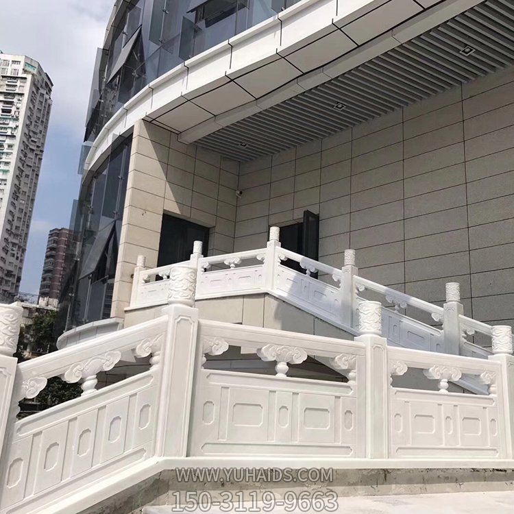 汉白玉大理石雕刻别墅庭院楼梯台阶扶手栏杆博鱼网页版