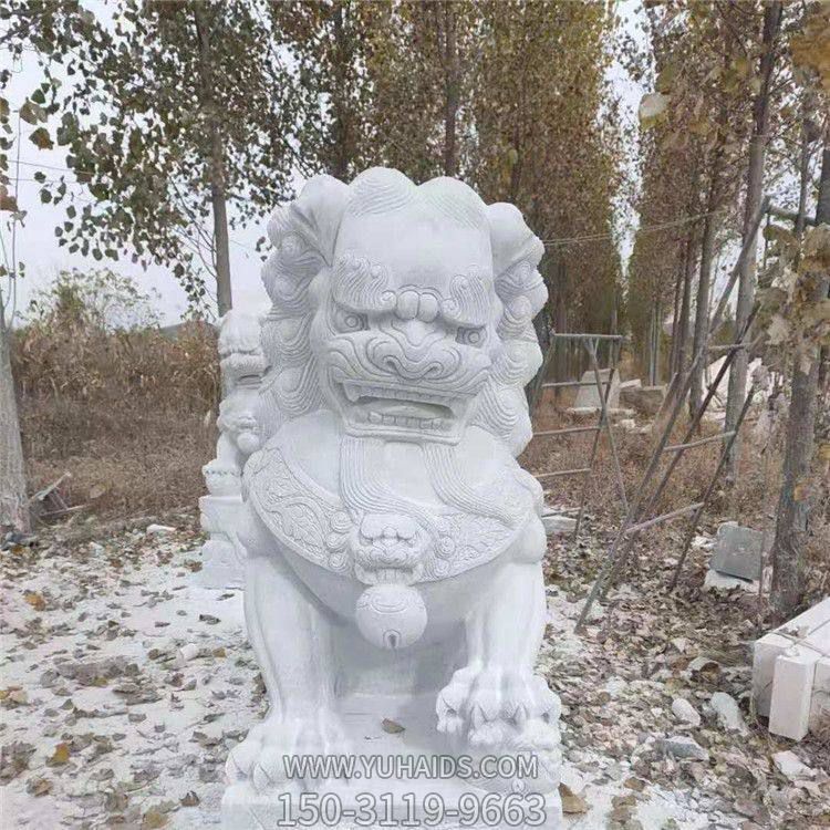 景点门口摆放大理石雕刻狮子门墩镇宅辟邪博鱼网页版