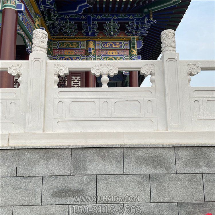 景区装饰汉白玉石雕防护栏板 河道石栏杆博鱼网页版