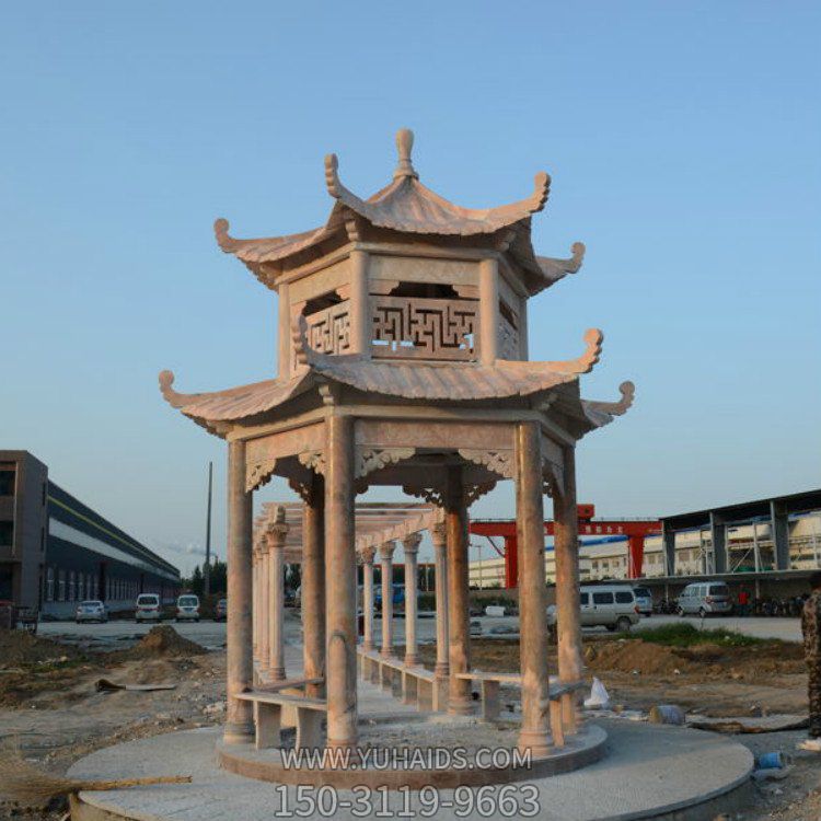 石雕公园多层六角凉亭博鱼网页版