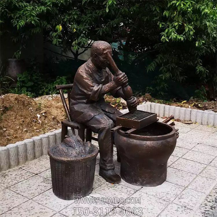 公园玻璃钢仿铜农耕主题人物小品景观博鱼网页版
