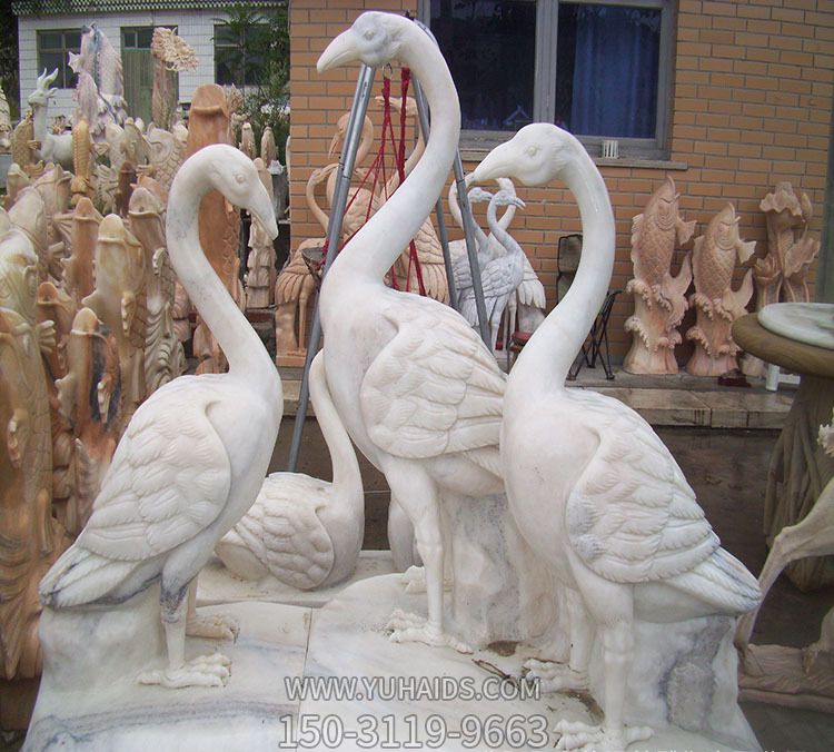 别墅石雕汉白玉丹顶鹤博鱼网页版