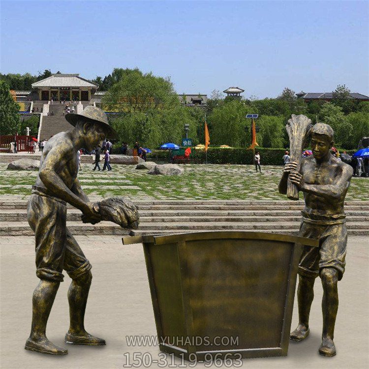 农耕文化民俗收麦甩麦农民人物小品景点摆件博鱼网页版