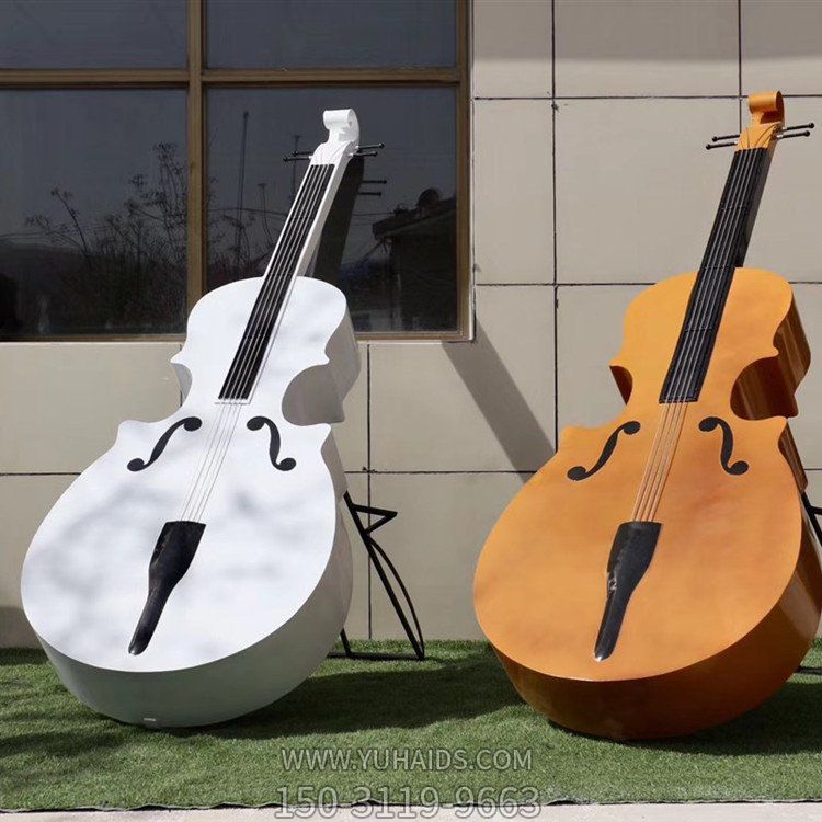 商业街玻璃钢仿真大提琴乐器博鱼网页版