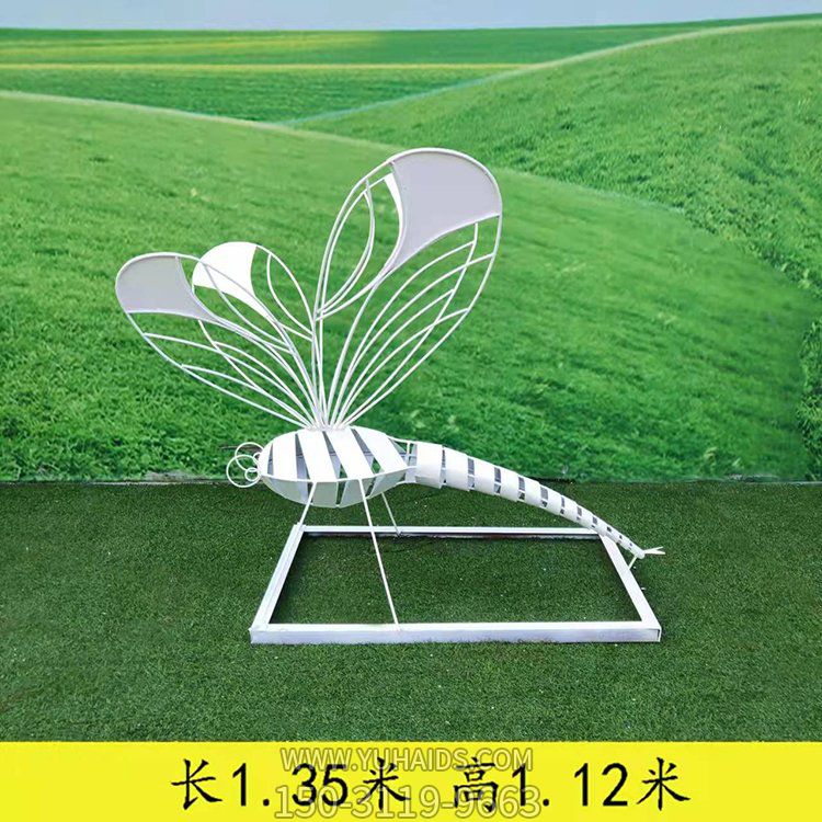 不锈钢镂空蜻蜓博鱼网页版小品池塘景观摆件