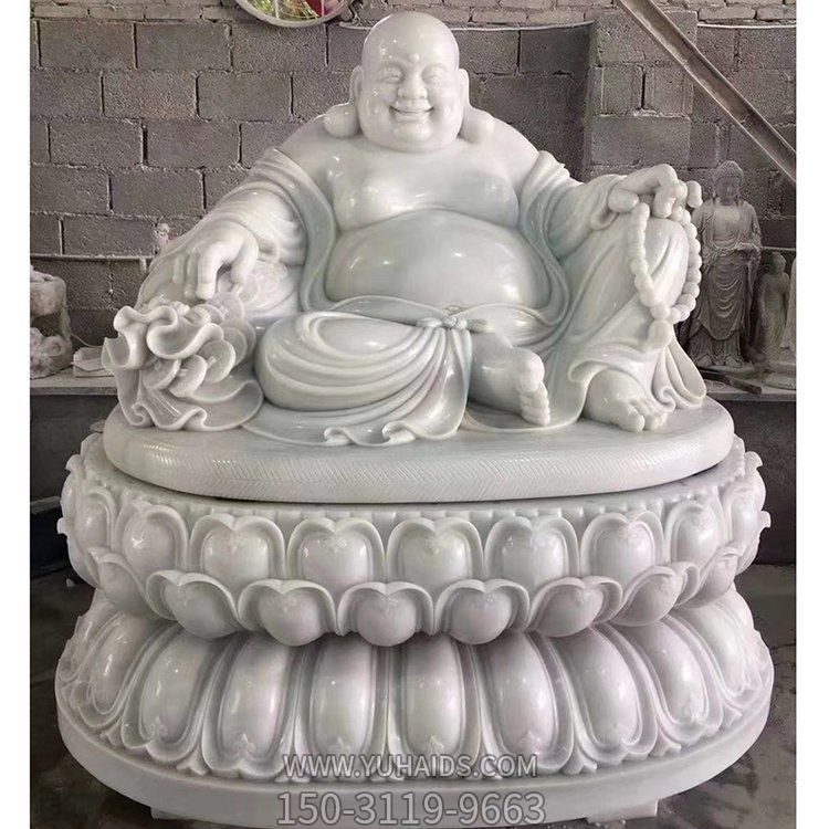 大型汉白玉石雕户外景区寺庙弥勒佛博鱼网页版