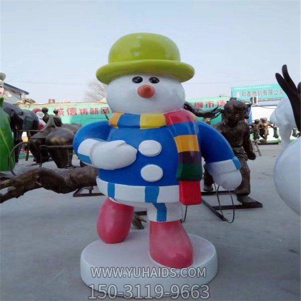 玻璃钢彩绘户外园林景观卡通雪人博鱼网页版