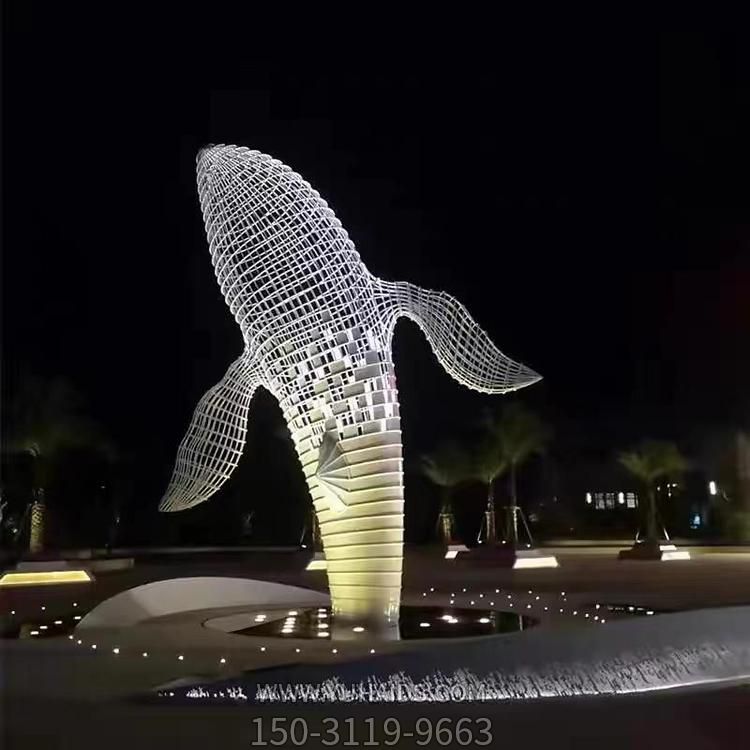 户外景观不锈钢镂空鲸鱼博鱼网页版
