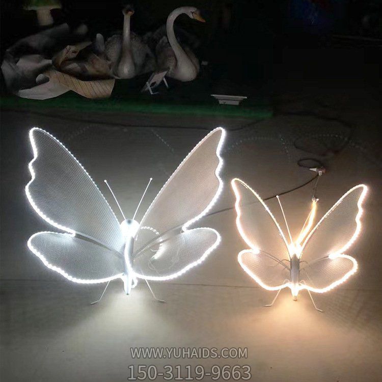 夜晚发光照明不锈钢镂空园林景观蝴蝶博鱼网页版