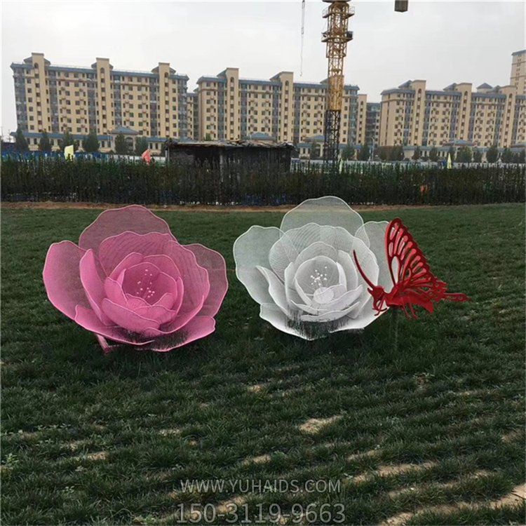 不锈钢彩绘户外园林景观莲花摆件博鱼网页版