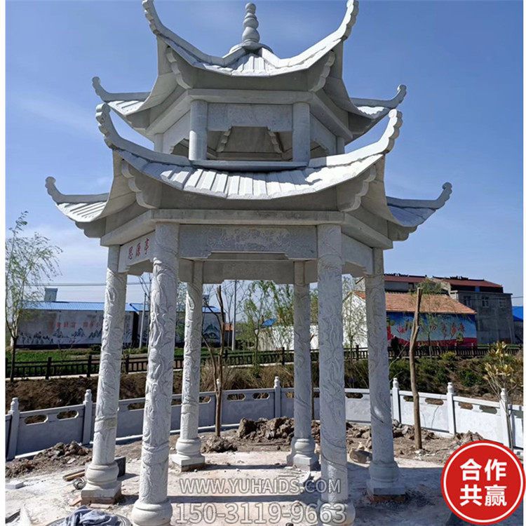 大理石石雕户外大型六角凉亭博鱼网页版