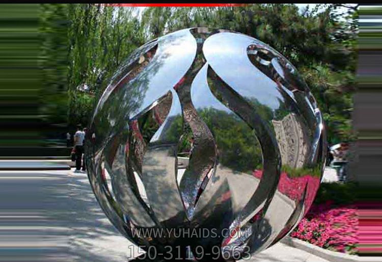 户外不锈钢镜面抽象镂空球博鱼网页版