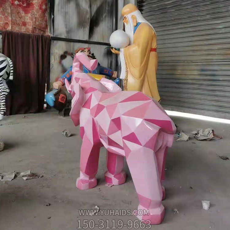 商场装饰玻璃钢喷漆几何大象博鱼网页版