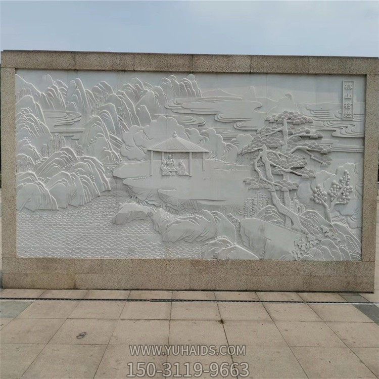大理石浮雕中式山水画庭院影壁墙壁画博鱼网页版
