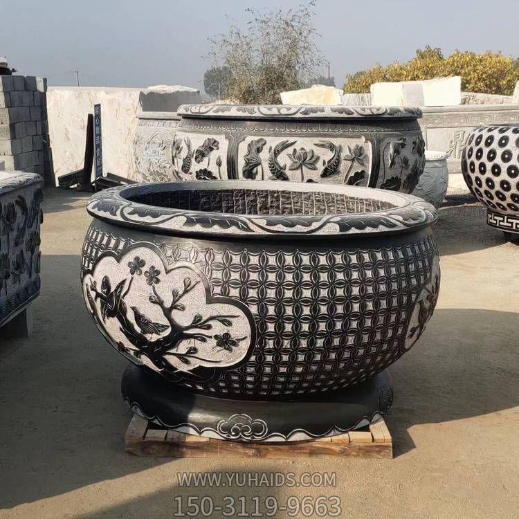 庭院户外青石仿古圆形石缸博鱼网页版