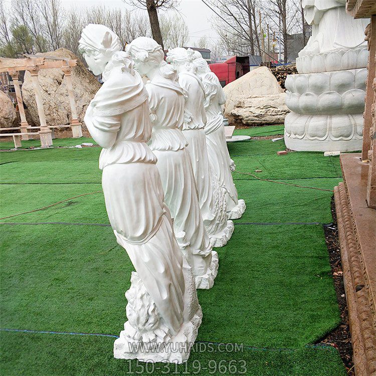 汉白玉石雕美女，西方美女人物雕像博鱼网页版