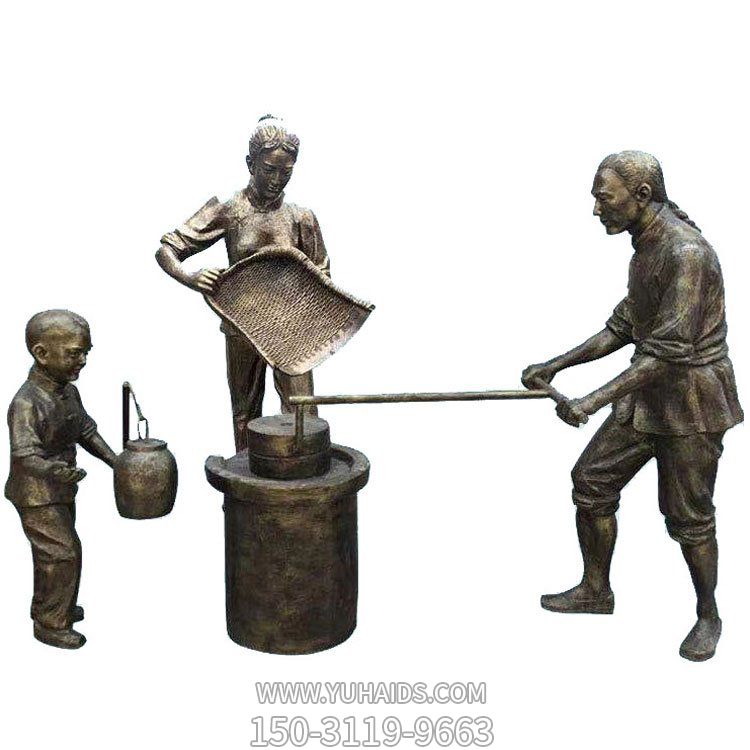 园林景区玻璃钢仿铜园林景观人物摆件博鱼网页版