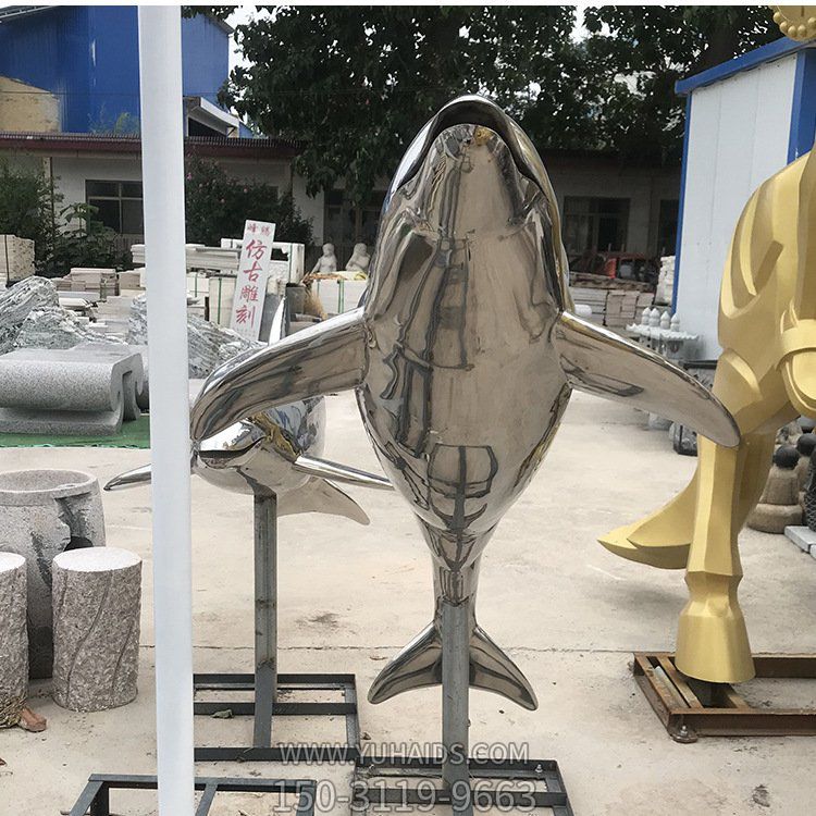 不锈钢白钢户外广场水景动物摆件海豚博鱼网页版