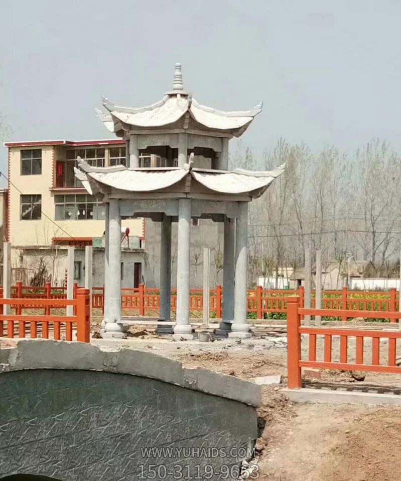 乡村建设户外摆放双层大理石凉亭博鱼网页版