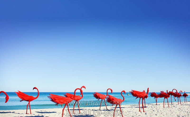 景区一群玻璃钢彩绘火烈鸟博鱼网页版