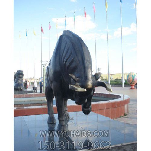 户外广场大型玻璃钢仿铜园林景观华尔街牛博鱼网页版