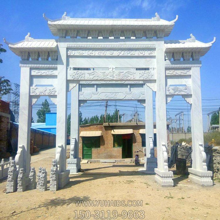 定制大型浮雕户外村庄古镇商业街大理石牌坊博鱼网页版