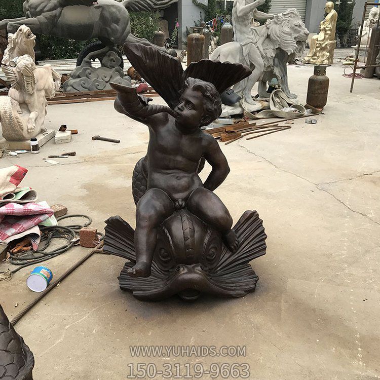 园林广场吹号角的西方天使儿童景观博鱼网页版