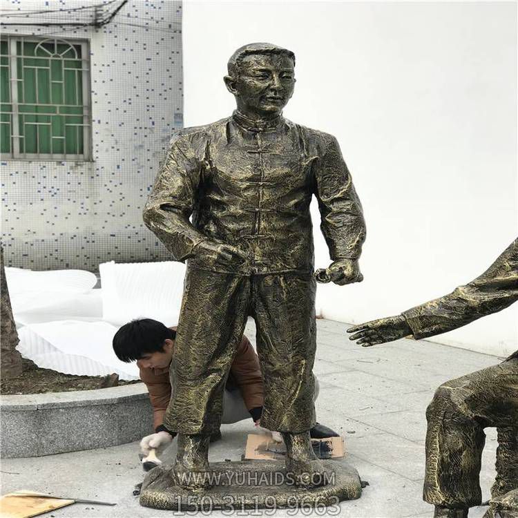 玻璃钢仿铜园林景观人物博鱼网页版摆件