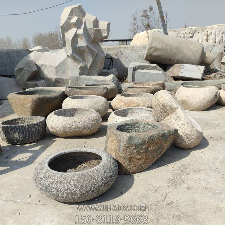 青石石雕鱼缸养花养鱼石缸花盆石缸博鱼网页版