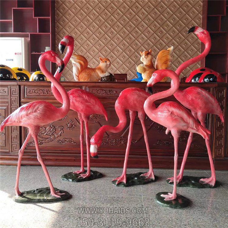红色火烈鸟仿真动物摆件博鱼网页版