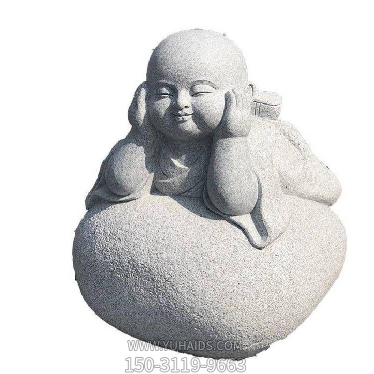 大理石石雕户外趴在石头上的小沙弥博鱼网页版