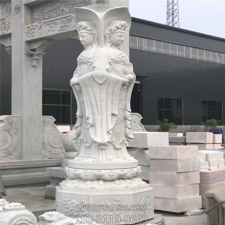 景区寺庙大型大理石石雕三面菩萨博鱼网页版