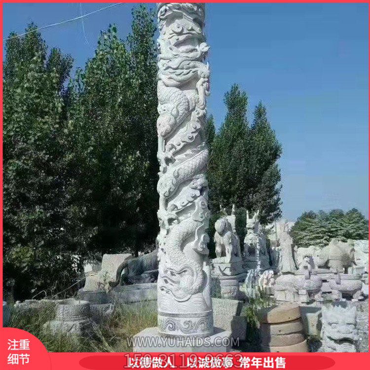 花岗岩石龙柱寺庙广场石雕华表柱博鱼网页版
