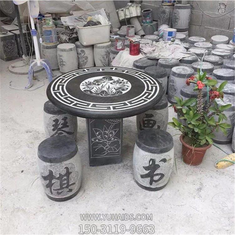 大理石石雕花纹石桌石凳博鱼网页版