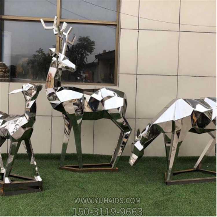 城市街道广场绿化装饰不锈钢切面几何鹿景观博鱼网页版