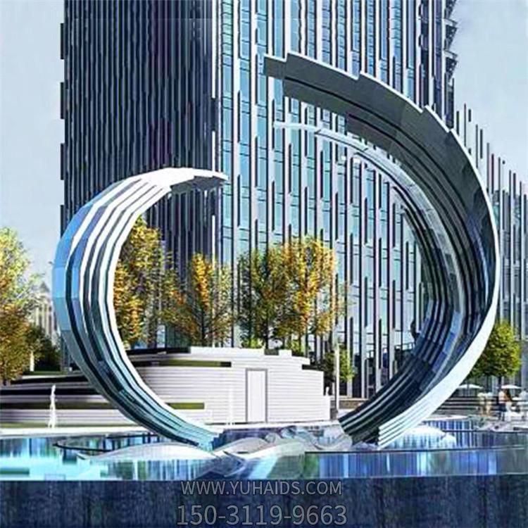 户外广场抽象园林景观不锈钢圆环博鱼网页版