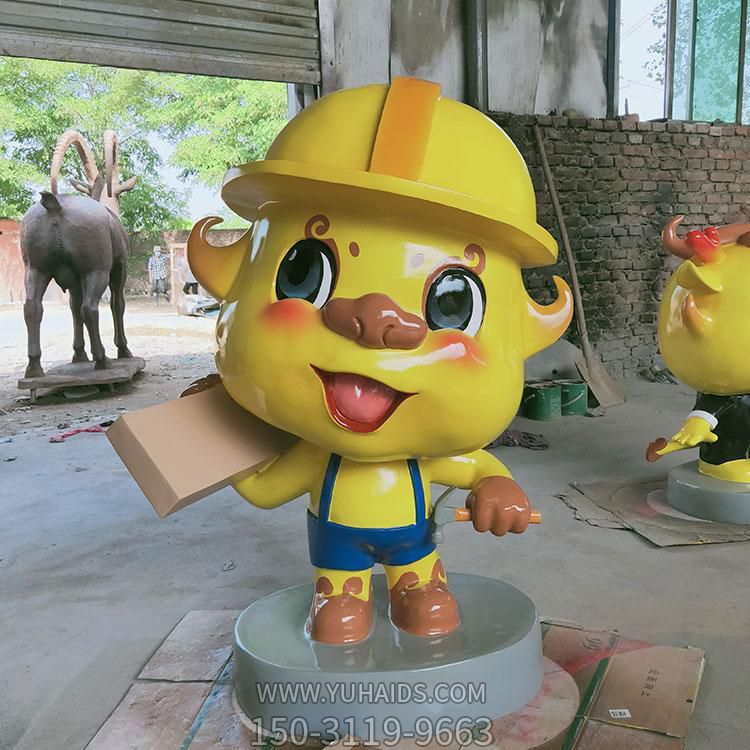户外仿真动物农民工卡通玻璃钢博鱼网页版摆件
