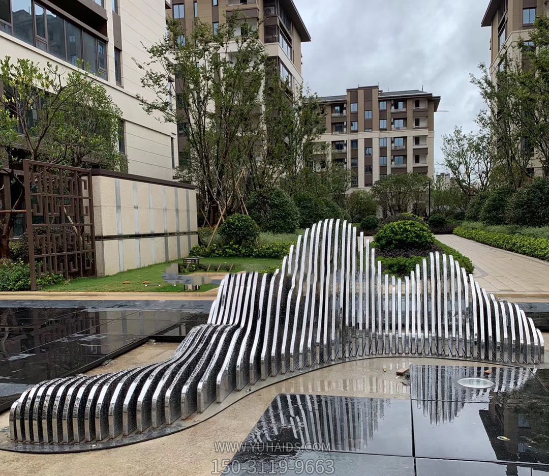 小区广场不锈钢假山水池景装饰立体铁艺山形山峰山峦造型博鱼网页版