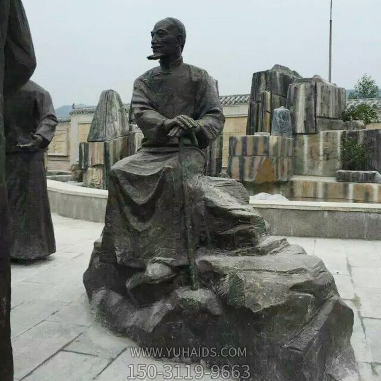 户外园林玻璃钢仿铜户外人物景观博鱼网页版