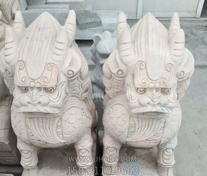户外景区黄蜡石石雕神兽麒麟博鱼网页版
