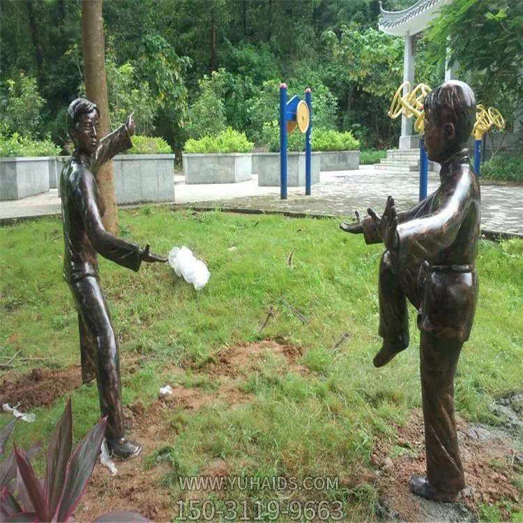 铜雕户外园林铜雕打太极的人物景观博鱼网页版