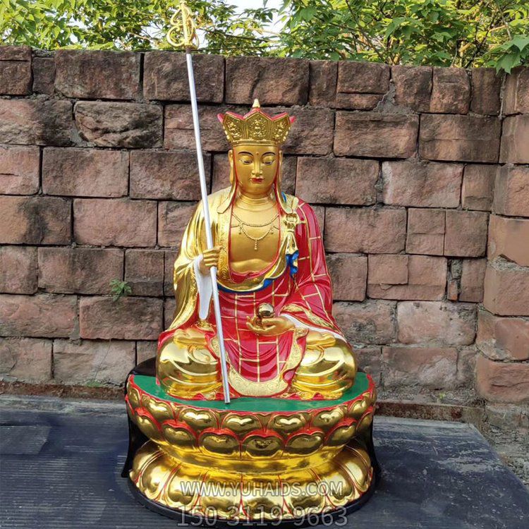 玻璃钢漆金地藏菩萨像博鱼网页版