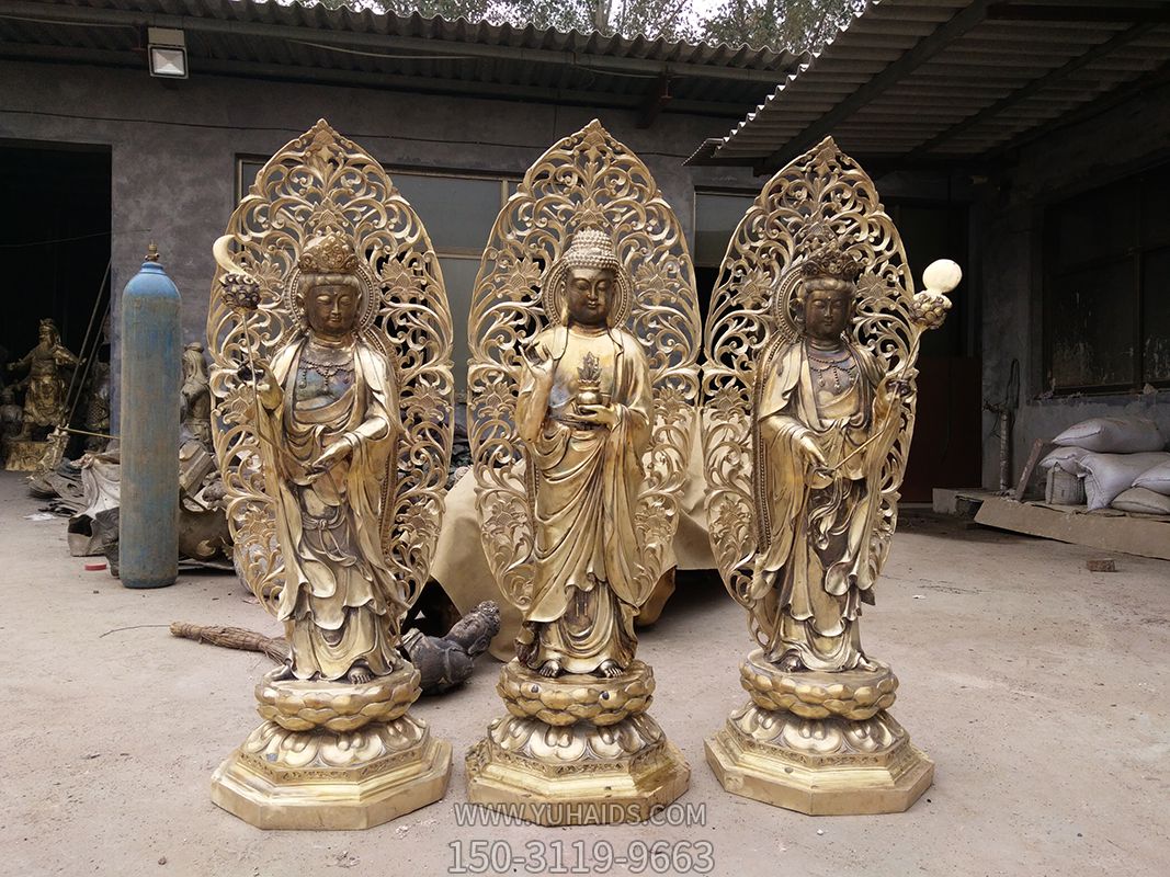 寺庙供奉神佛铜雕三圣博鱼网页版