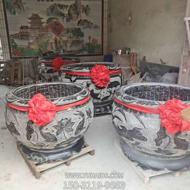 青石石雕庭院家用鱼缸博鱼网页版