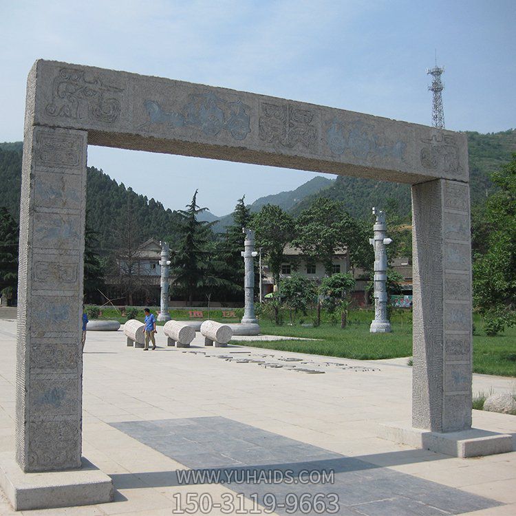 大理石石雕单门石雕牌坊博鱼网页版