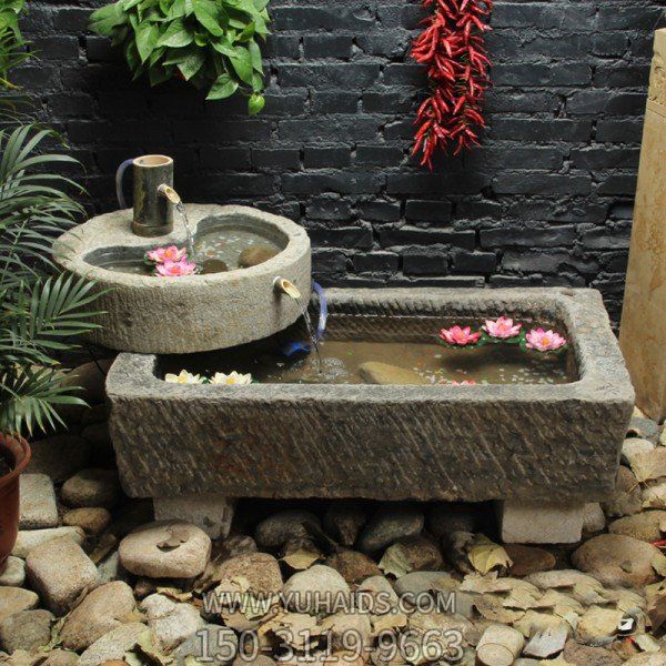 仿古做旧青石大理石石雕流水摆件博鱼网页版