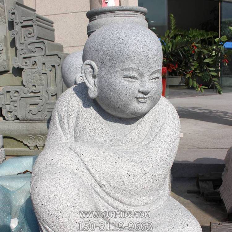 景区天然砂岩花岗岩雕刻小沙弥小和尚座雕像博鱼网页版