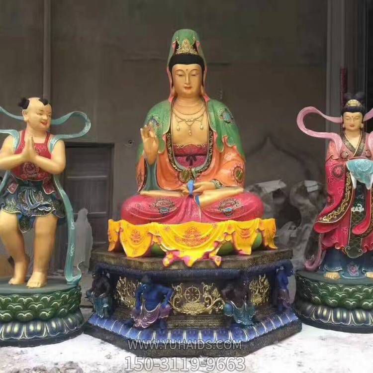 寺庙大型玻璃钢彩绘滴水观音博鱼网页版