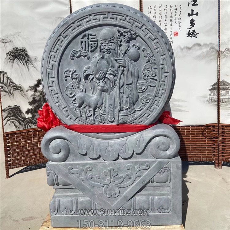 做旧青石抱鼓石雕刻庭院户外装饰摆件博鱼网页版