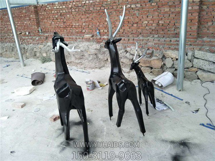 玻璃钢仿铜园林景观梅花鹿博鱼网页版摆件